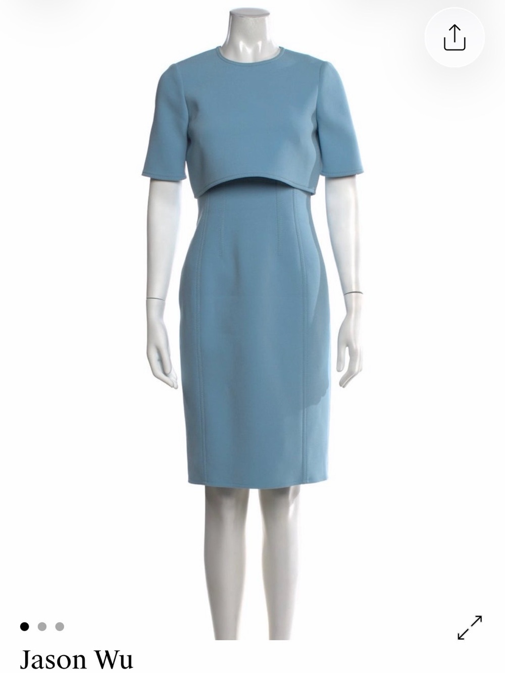 Jason Wu Powder Blue Cropped Overlay Sheath Dress